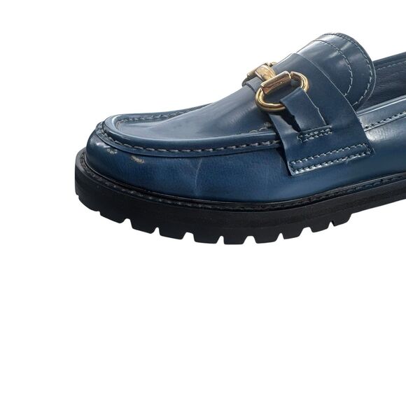 Steve Madden Women's  Blue Patent Horsebit Mistor Loafer Sz 8 - Picture 7 of 16